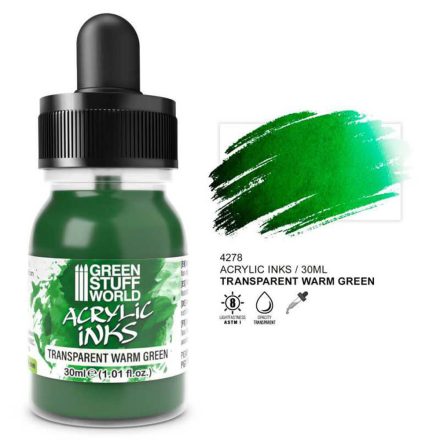 Acrylic Ink - Transparent Warm Green