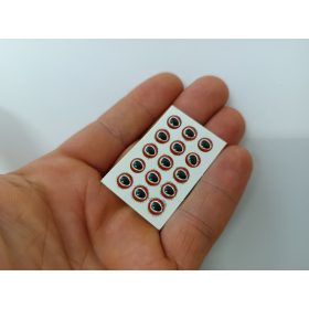 Hüllő - Piros Ezüst - 6mm Ø (15db/levél)