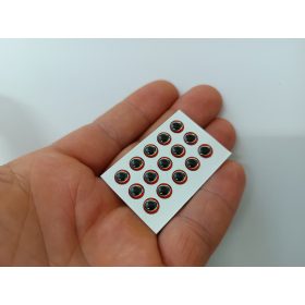 Hüllő - Piros Fekete - 6mm Ø (15db/levél)