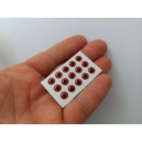 Kerek - Piros - 6mm Ø (15db/levél)