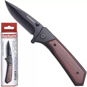   Fortum zsebkés, Rozsdamentes 120mm-es pengével, pakkafa nyél